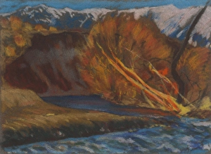 Czech Prints: Autumn mood by the stream in the valley, 1933-1934. Creator: Zolo Palugyay