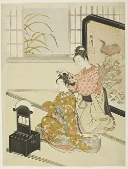 Harunobu Prints: The Autumn Moon in the Mirror (Kyodai no shugetsu)