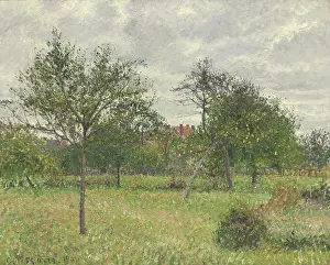 Country Landscape Prints: Autumn, Morning, Cloudy, Eragny, 1900. Creator: Pissarro, Camille (1830-1903)