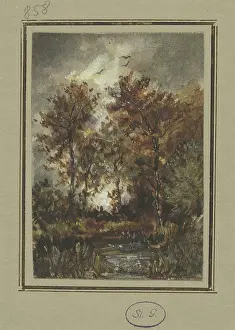 Autumn Prints: Autumn scenery with a brook, mid-late 19th century. Creator: Jakob Maurer