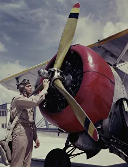 Av. Cadet Thanas at the Naval Air Base, Corpus Christi, Texas, 1942. Creator: Howard Hollem