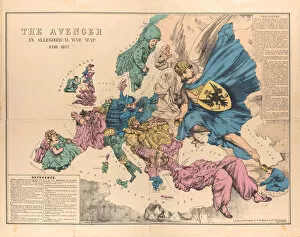 Russian Troops Gallery: The Avenger: An Allegorical War Map for 1877, 1876-1877. Creator: Anonymous