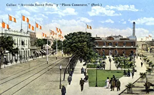 Avenida Saenz Pena and Plaza Casanave, Callao, Peru, c1900s