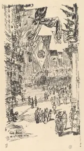 Lithograph In Black Prints: Avenue of the Allies, 1918. Creator: Frederick Childe Hassam