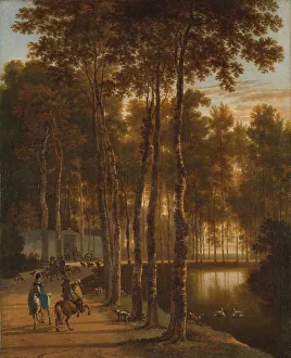 Swans Prints: The Avenue of Birches, 1660-1685. Creator: Jan Hackaert