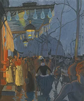 Pastel On Cardboard Collection: Avenue de Clichy. Five O Clock in the Evening, 1887. Artist: Anquetin, Louis (1861-1932)