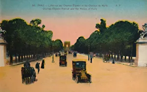 Papeghin Prints: The Avenue des Champs-Elysees and the Marly Horses, Paris, c1920