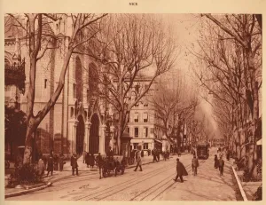Avenue de la Victoire and Notre-Dame Church, Nice, 1930. Creator: Unknown