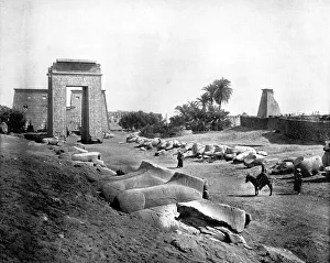 Avenue of Sphinxes, Karnak, Egypt, 1893.Artist: John L Stoddard Avenue of Sphinxes, Karnak, Egypt, 1893.Artist: John L Stoddard