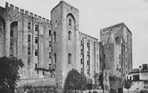 Vaucluse Prints: Avignon. - Popes Palace St. Jean and Trouillas Towers (West Front), c1925
