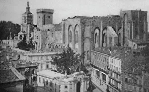 Papal Palace Prints: Avignon - Popes Palace View of the Clock Tower, c1925