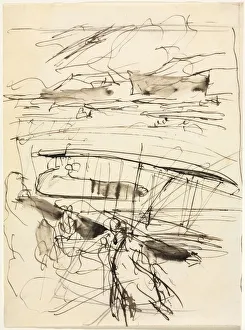 Avions reposant sur le terrain, 1914. Creator: Auguste Louis Lepere (French, 1849-1918)