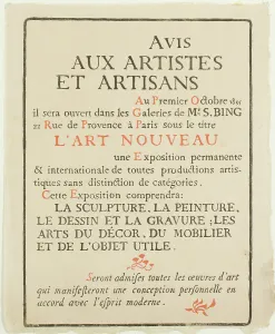 Lemmen Georges Prints: Avis aux Artistes et Artisans, October 1895. Creator: Georges Lemmen