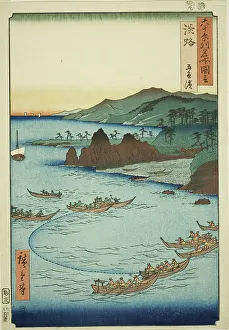 Awaji Province: Goshiki Beach (Awaji, Goshiki hama), from the series Famous Places... 1855. Creator: Ando Hiroshige. Awaji Province: Goshiki Beach (Awaji, Goshiki hama), from the series Famous Places... 1855. Creator: Ando Hiroshige