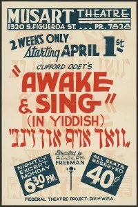 Awake and Sing, Los Angeles, 1937. Creator: Unknown