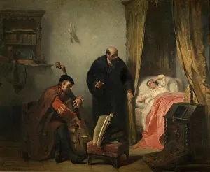 Cello Prints: The Awakening of Michel de Montaigne, 1847. Creator: Edouard Jean Conrad Hamman