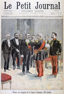 F Meaulle Prints: Being awarded with the medal of the Legion of Honour by Emile Loubet