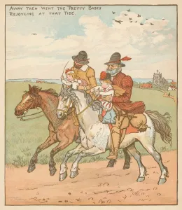 Away They Went The Pretty Babes, Rejoycing At That Tide c1878. Creator: Randolph Caldecott Away They Went The Pretty Babes, Rejoycing At That Tide c1878. Creator: Randolph Caldecott