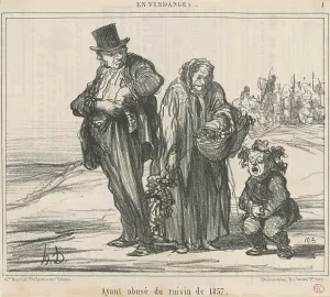 Picker Prints: Ayant abusé du raisin de 1857, 19th century. Creator: Honore Daumier
