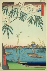 Ayase River and Kanegafuchi (Ayasegawa Kanegafuchi), from the series One Hundred... 1857. Creator: Ando Hiroshige. Ayase River and Kanegafuchi (Ayasegawa Kanegafuchi), from the series One Hundred... 1857. Creator: Ando Hiroshige