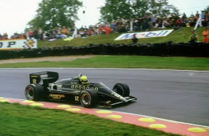 Motor Racing Team Prints: Ayrton Senna in the Lotus 97T Renault at 1985 European Grand Prix Brands Hatch