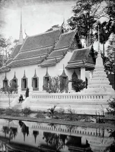 Thailand Southeast Asia Prints: Ayutthaya, Siam (Thailand): the temple Wat Chumphon Nikayaram