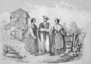 Basque Country Gallery: Azcoitia and its surrounding area: the Basque Provinces, 1852. Artist: Blanche Hennebutte-Feillet