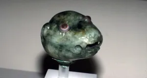 Aztec Prints: Aztec Nefrite Head of a Jaguar, 1300-1521