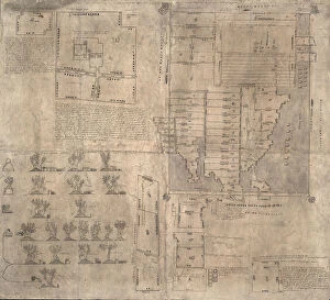 Aztec Oztoticpac map, c.1540. Artist: Pre-Columbian art
