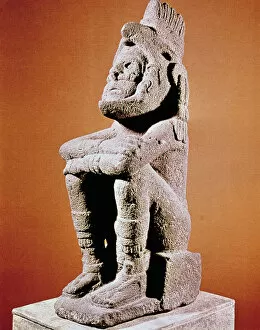Images Dated 3rd March 2006: Aztec sculpture of a seated male figure, c1375-1521