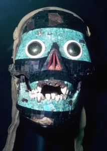 Aztec Turquoise and Lignite mosaic mask of Tezcatlipoca, 15th - 16th century Aztec Turquoise and Lignite mosaic mask of Tezcatlipoca, 15th - 16th century