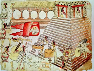 Aztec warriors defending the temple of Tenochtitlan against Conquistadors, 1519-1521
