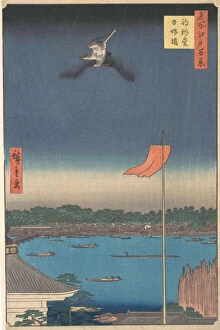 Ando Utagawa Hiroshige Collection: Azuma Bridge from Komagatado Temple, from the series One Hundred Famous Views of Edo (Me... 1857)