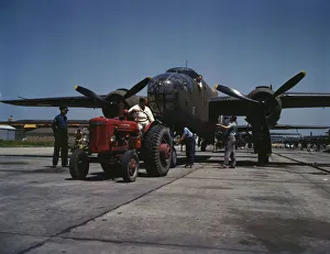 Assembly Line Methods Collection: B-25 bomber planes at the North American Aviation, Incorporated... Kansas City, Kansas, 1942