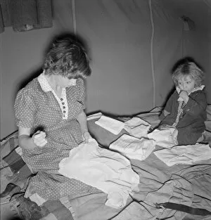 Migrants Gallery: Baby clothes, FSA mobile camp unit, Merrill, Klamath County, Oregon, 1939. Creator: Dorothea Lange