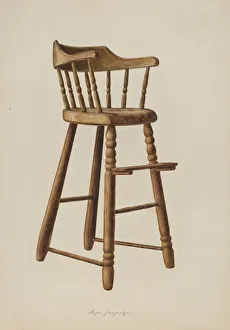 Fernekes Max Prints: Baby High Chair, 1938. Creator: Max Fernekes