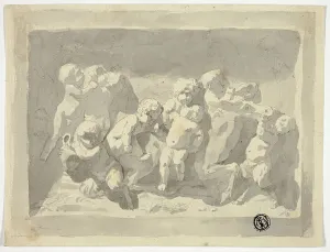 Wit Jacob De Prints: Baby Satyrs and Putti Playing with Donkey, n.d. Creator: Jacob de Wit