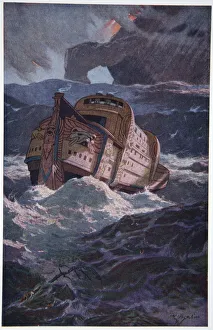 Babylonian Prints: The Babylonian Deluge, 1915. Artist: Ernest Wellcousins