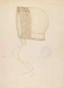 Bonnet Collection: Babys Cap, c. 1937. Creator: Sylvia DeZon