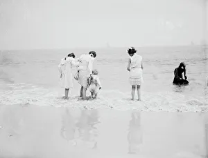Paddling Prints: Baby's first lesson, between 1900 and 1905. Creator: Unknown