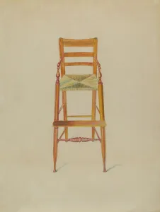 Edith Magnette Prints: Baby's High Chair, c. 1936. Creator: Edith Magnette