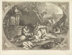 Bacchanal Prints: Bacchanal, 1770. Creator: Jacob Wilhelm Mechau