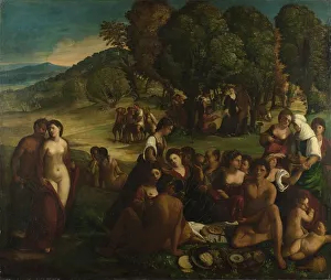 Bacchantes Prints: A Bacchanal, c. 1520. Artist: Dossi, Dosso (ca. 1486-1542)
