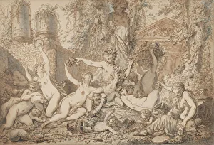 Breastfeeding Prints: Bacchanal, ca. 1765-66. Creator: Jean Jacques Francois Le Barbier