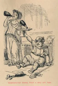 Bacchanalian Gallery: Bacchanalian Group, from a very old Vase, 1852. Artist: John Leech