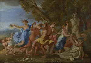 Ancient Roman Festivals Gallery: A Bacchanalian Revel before a Herm, 1632. Artist: Poussin, Nicolas (1594-1665)