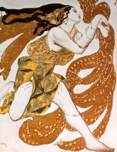 Adult Prints: Bacchante, costume design for a Ballets Russes production of Tcherepnins Narcisse