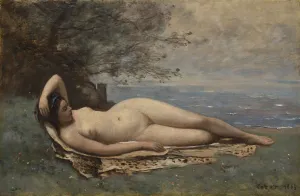 Jean Baptiste Camille Prints: Bacchante by the Sea, 1865. Creator: Jean-Baptiste-Camille Corot