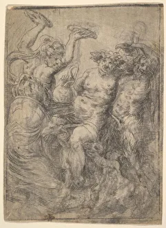 Metro Prints: Bacchic revel with Silenus riding a goat in the centre, ca. 1540-43