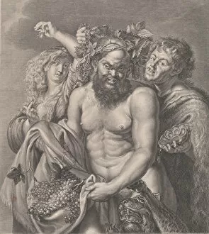 Boydell Gallery: Bacchus accompanied by a Bacchante and a faun, 1768. Creators: Carlo Faucci